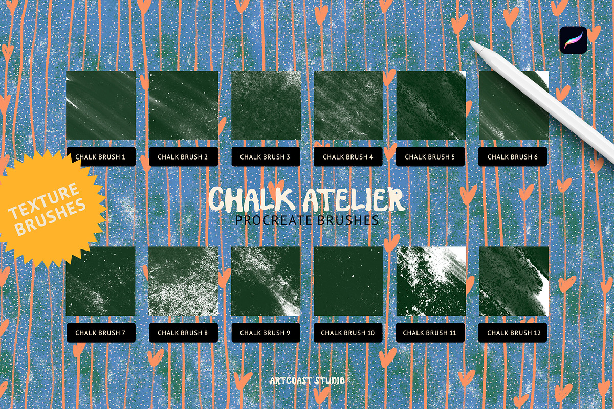 Chalk Atelier Procreate Brushes, a Brush Add-On by Spasibenko Art (Photo 7 of 7)