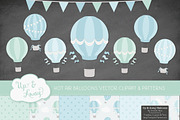 Blue & Mint Hot Air Balloons, an Illustration by Amanda Ilkov (Thumbnail 2 of 5)