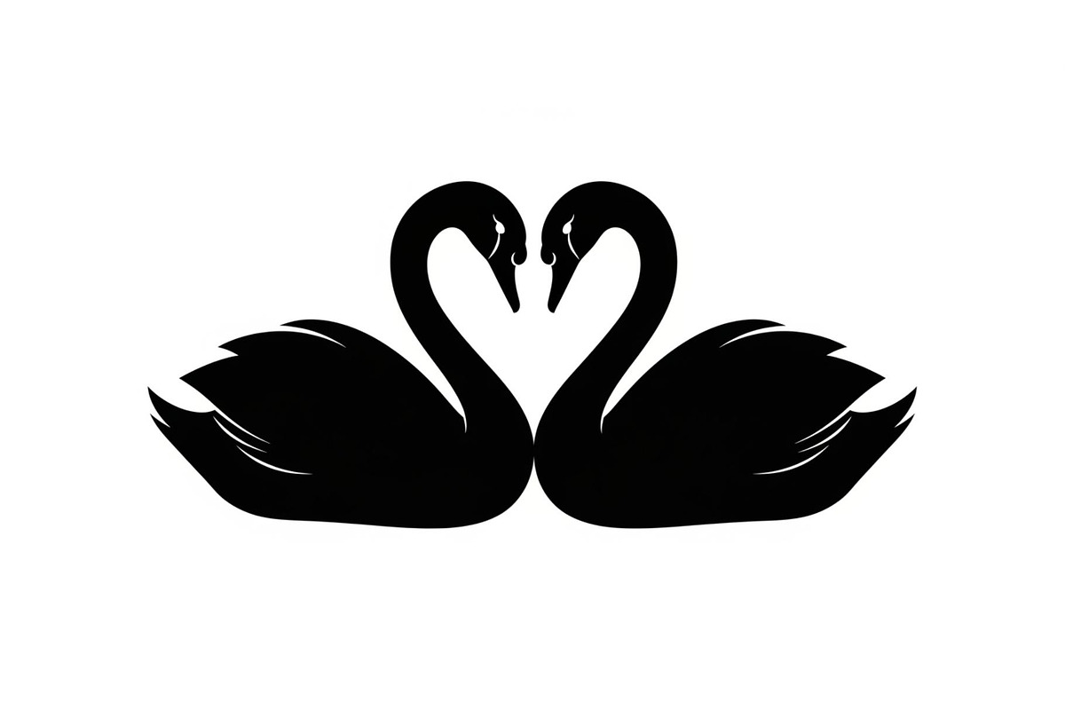 Swan Love Silhouette SVG Bundle, an Illustration by Designs_River (Photo 6 of 31)