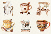 Boho Cafe Core Coffee Clipart, an Illustration by OK Design (Thumbnail 5 of 5)