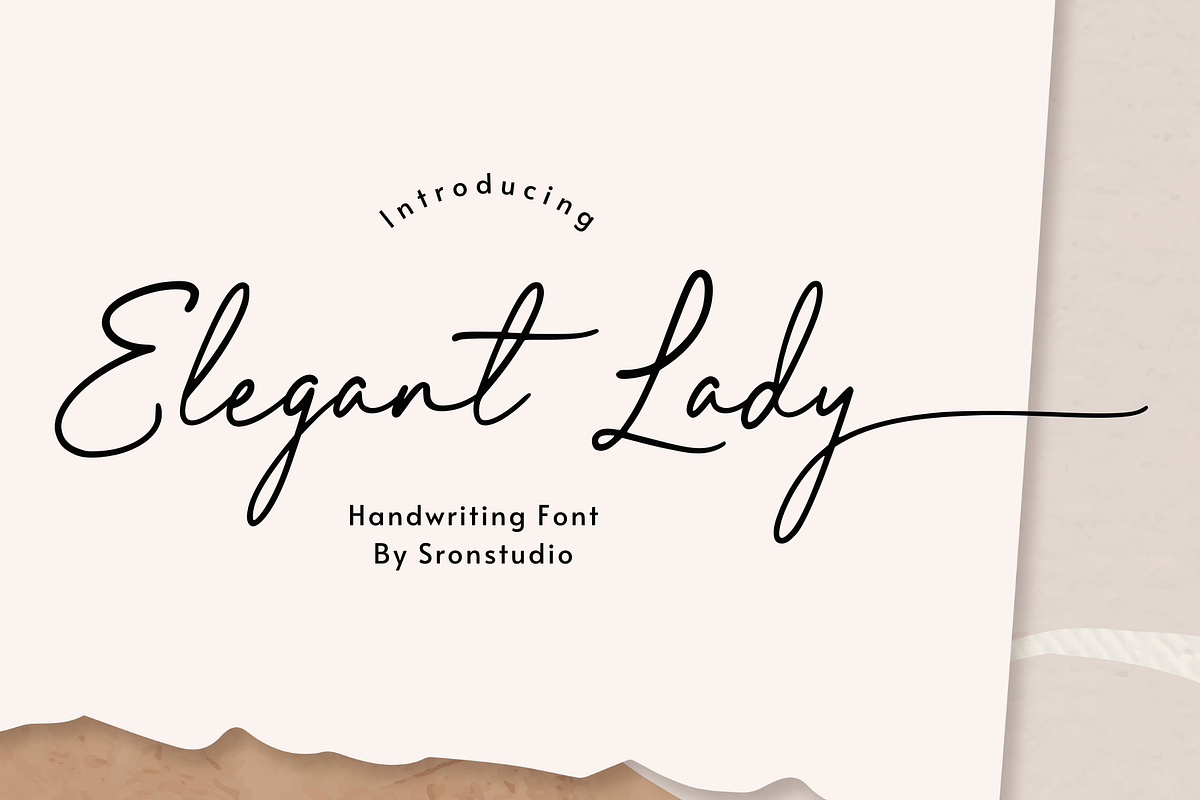 Elegant Lady, a Script Font by Sronstudio (Photo 1 of 13)
