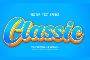 Classic Vector 3d Editable Text