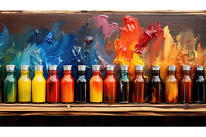 colors oil painting supplies ai, a Background Photo by pikepicture