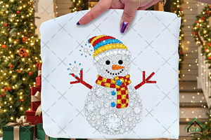 Sparkling Crystal Christmas Snowman, an Illustration by Craft Nest