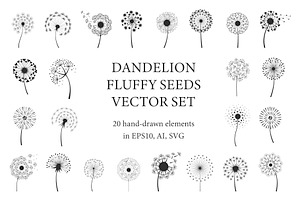 Dandelion flowers with fluffy seeds, a Background Graphic by Lettering_Logo
