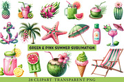 Green & Pink Summer PNG, an Illustration by cherrydesign (Thumbnail 1 of 4)