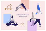 Yoga Time - illustrations & graphics, a Graphic by Marish (Thumbnail 9 of 9)