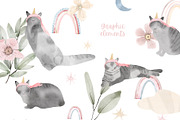 Magic Cats Clipart, an Illustration by natalisart (Thumbnail 3 of 14)