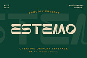 Estemo – Creative Display Font, a Sans Serif Font by Artiveko (Thumbnail 1 of 6)