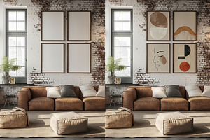 5 Wall Frame Mockups PSD