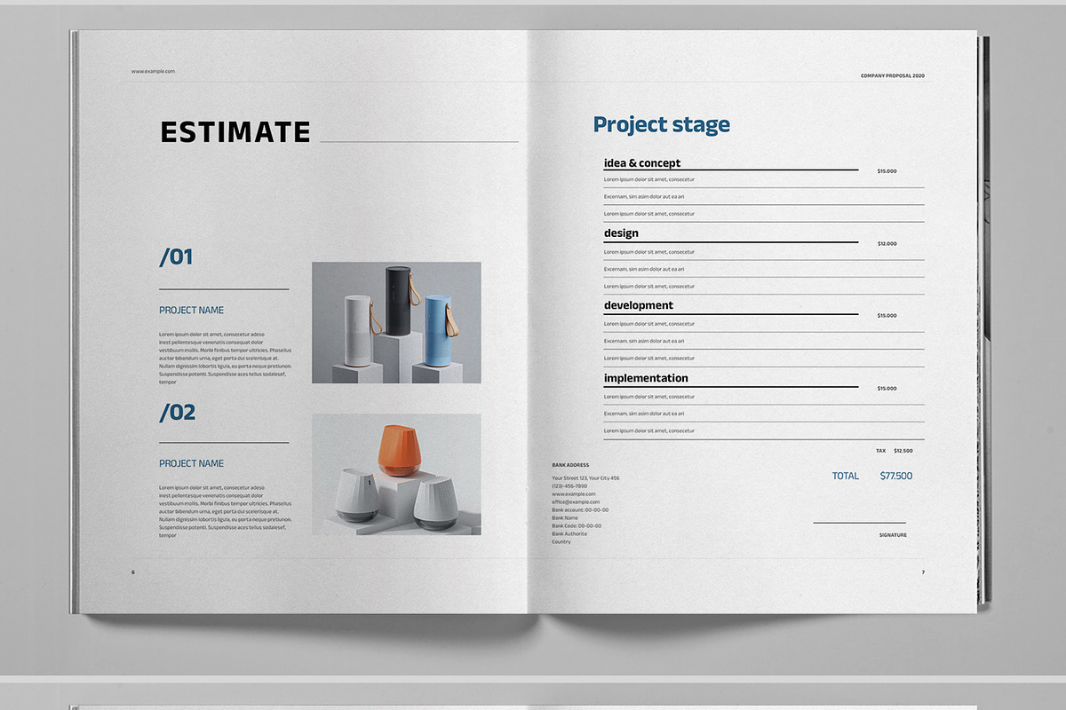 Blue Project Proposal Brochure, a Brochure Template by Boris Cupac (Photo 5 of 7)