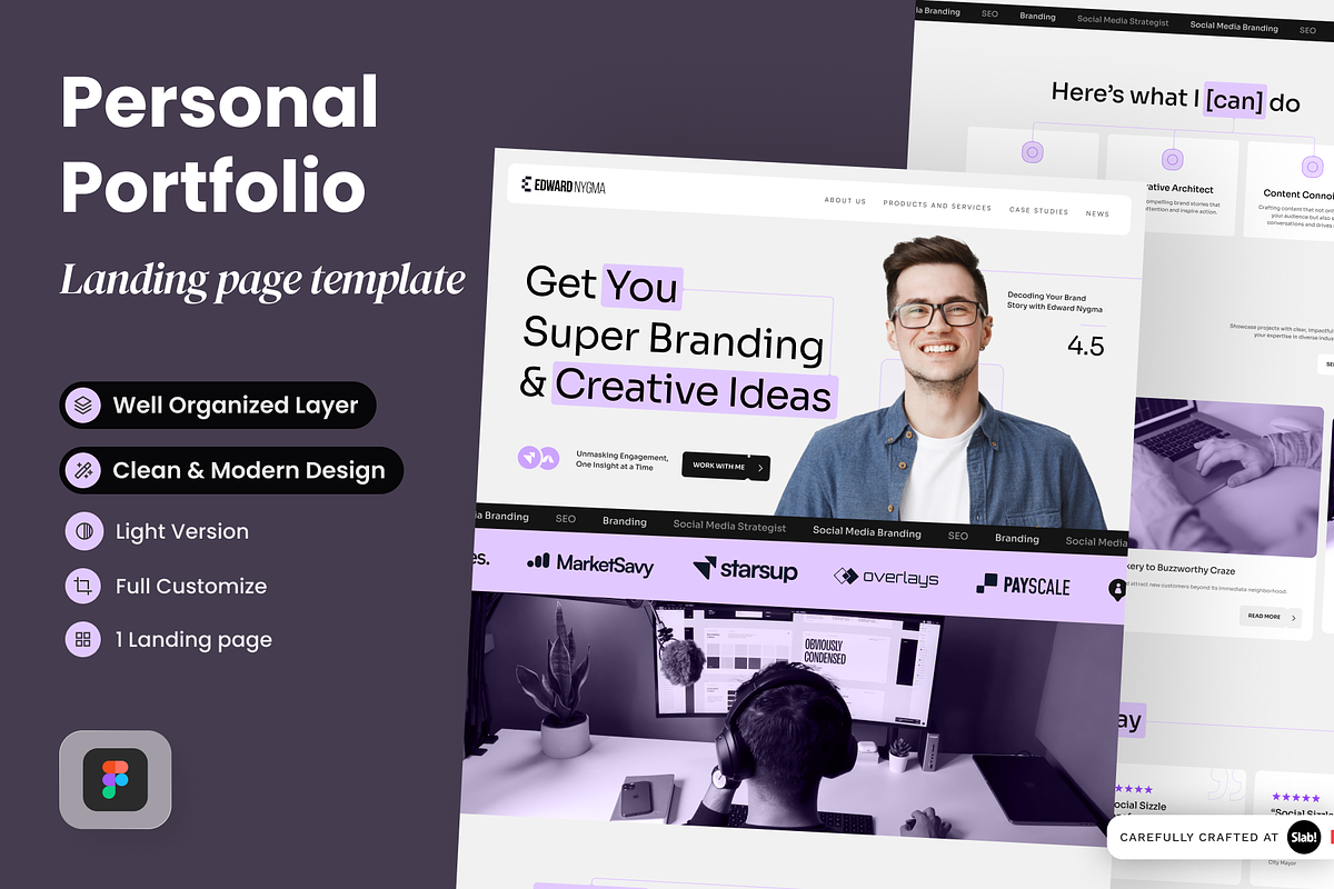 Personal Portfolio Landing Page, a Landing Page Template by SLAB! Design (Photo 1 of 3)