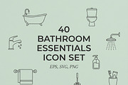 40 Bathroom Essentials Vector Icons, an Outline Icon by adenpinkstore (Thumbnail 1 of 15)