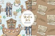 Noah's Ark Digital Papers, a Pattern Graphic by Masha  Studio (Thumbnail 4 of 8)