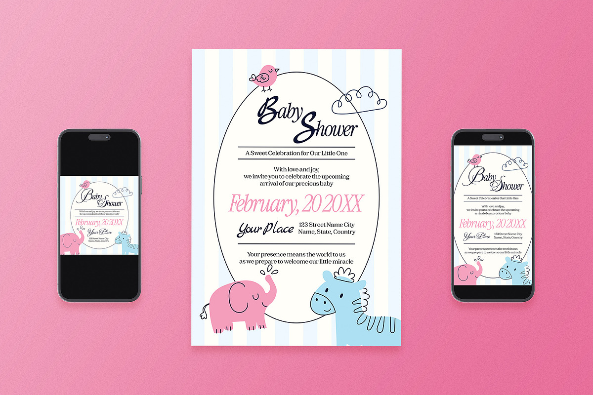 Baby Shower Flyer, a Flyer Template by Aiyari Graphic (Photo 1 of 3)