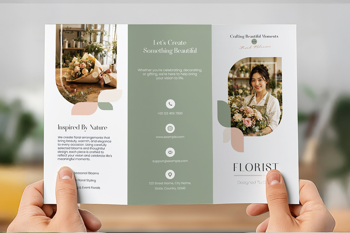 Flower Shop Trifold Brochure, a Brochure Template by WheelieMonkey (Photo 2 of 3)