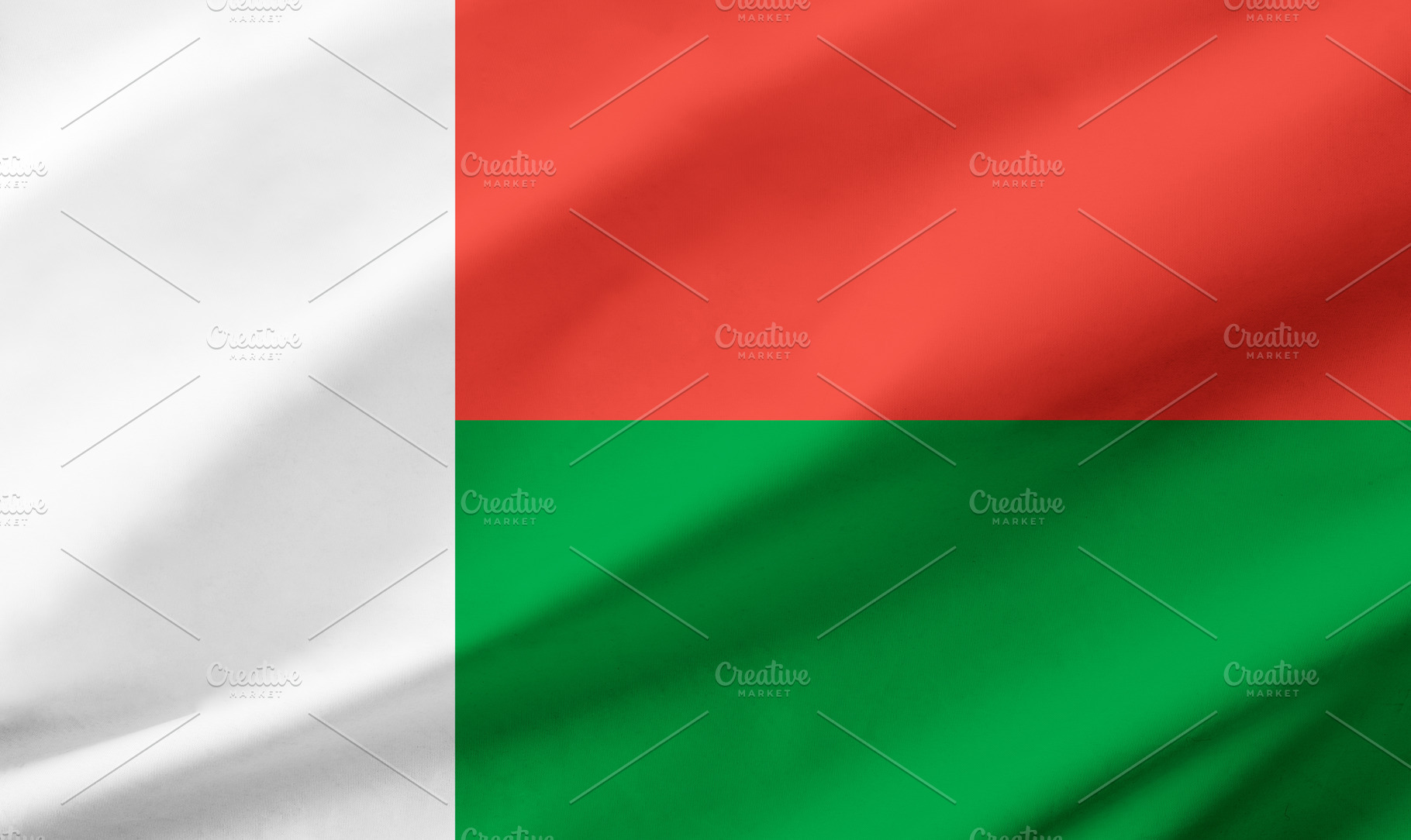 Madagascar flag background with waving fabric texture, a Holiday Photo by Davizro's Market