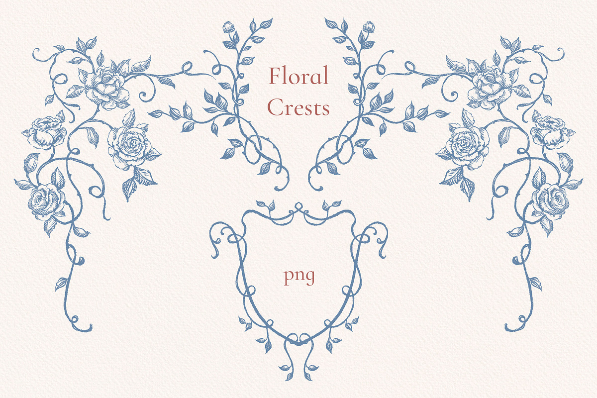 Midnight Roses, PNG Vintage Borders, a Decorative Illustration by Ekaproeka (Photo 7 of 7)