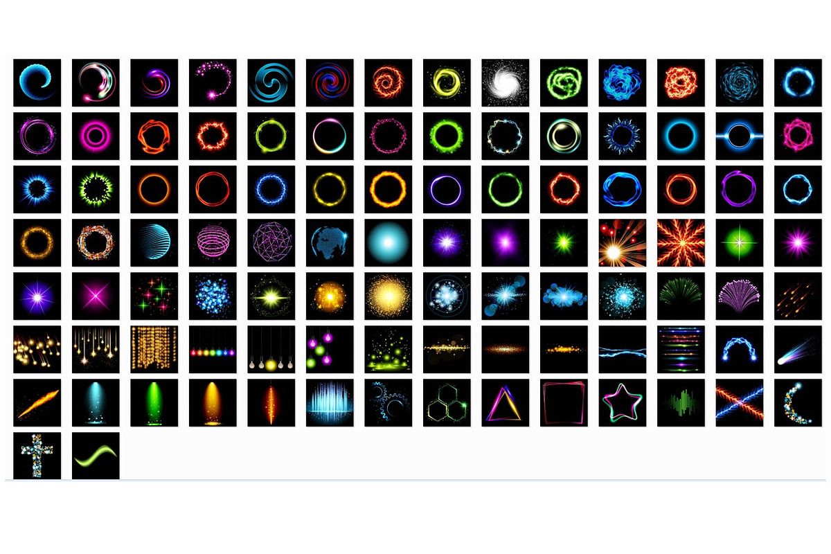 100 Shine Vector Elements Bundle, an Object Illustration by Kseniya-Omega (Photo 2 of 9)