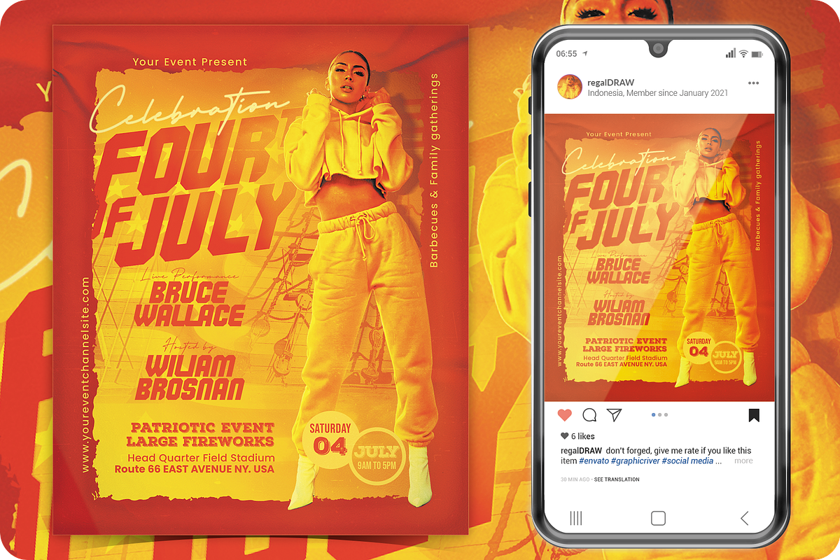 Independence Day Event Flyer, a Flyer Template by regalDRAW (Photo 3 of 3)