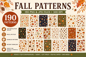 190 Cozy Fall Pattern Bundle