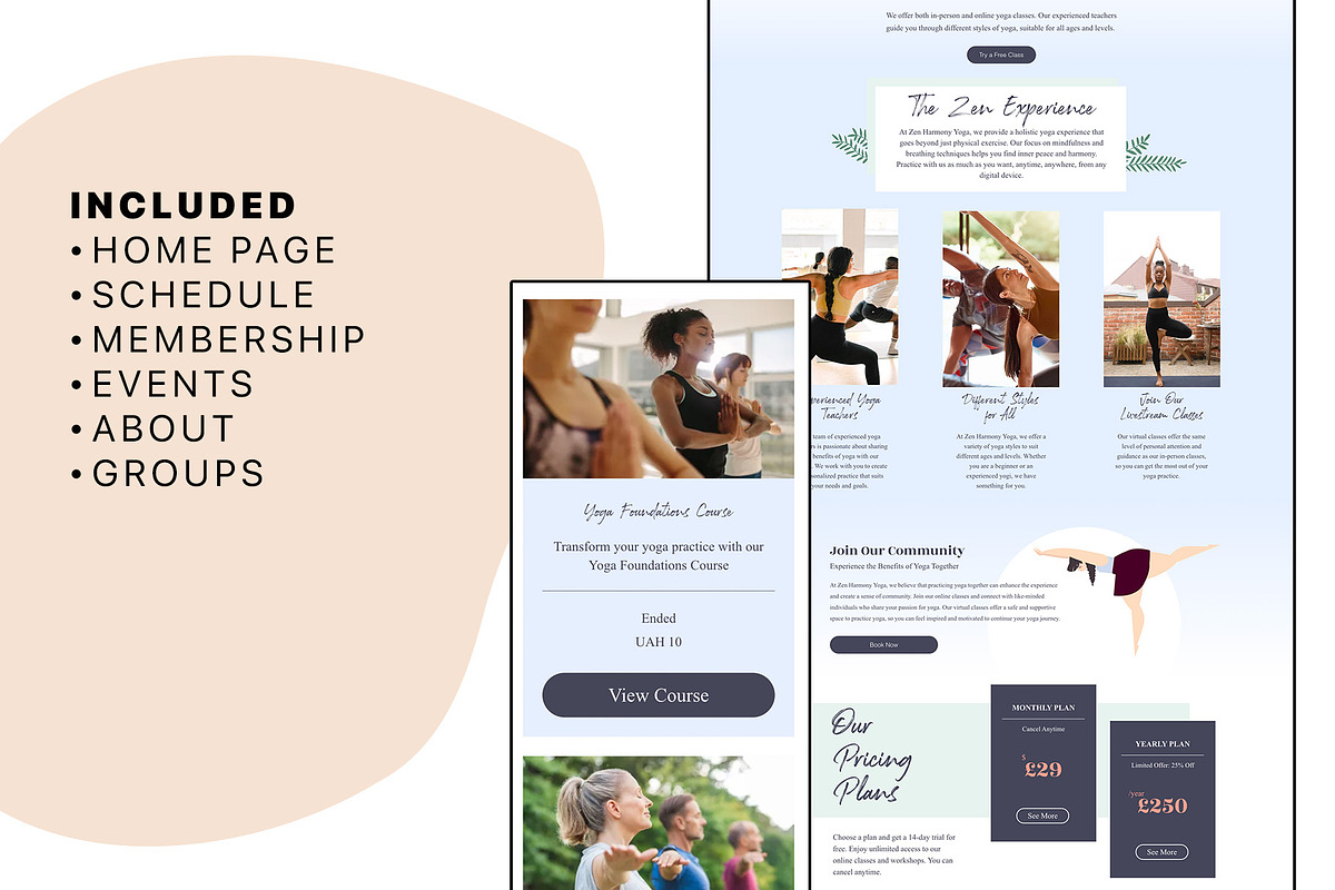 Yoga website template, a Wix Template by PATCHPO (Photo 7 of 9)