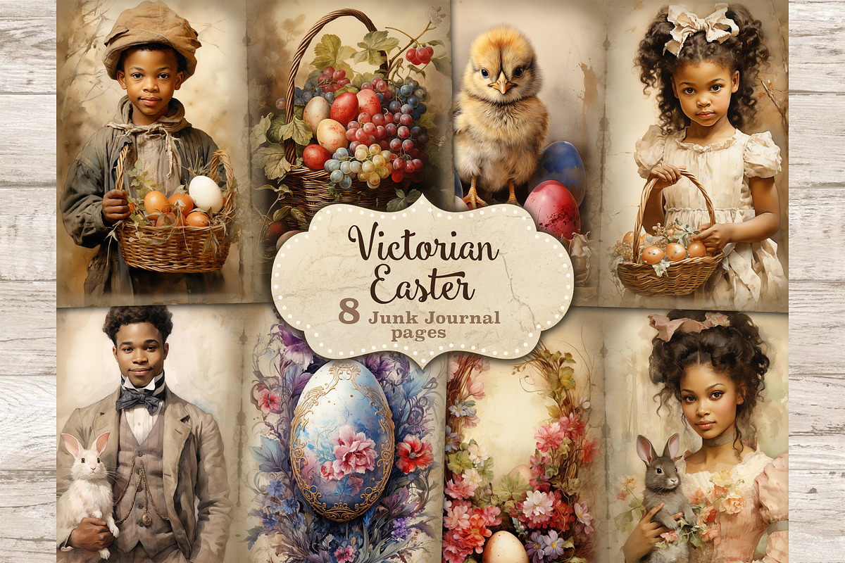Victorian Easter Junk Journal Kit, a Seasonal Illustration by GlamArtZhanna (Photo 1 of 10)