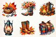 Watercolor Cowboy Autumn Clipart, an Illustration by Dream Creation (Thumbnail 6 of 6)