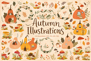 Whimsical Fall Clipart Collection