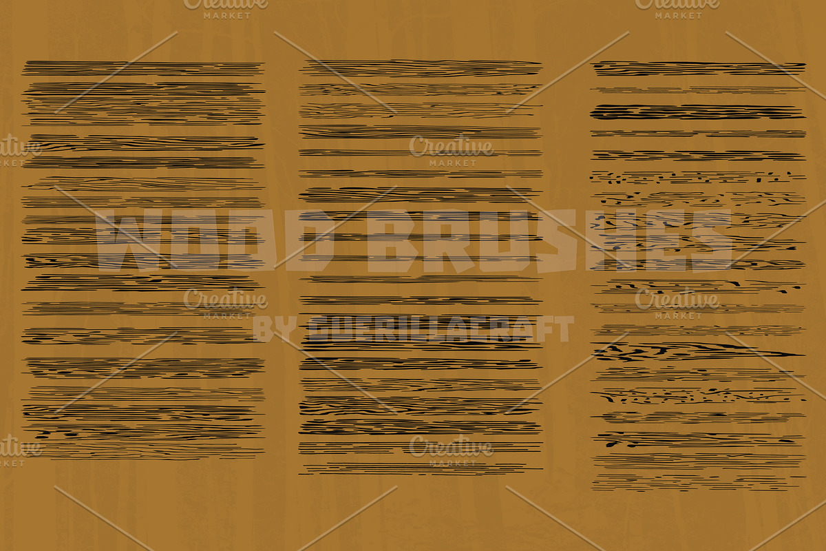 Wood Brushes Drawn By Hand preview 3