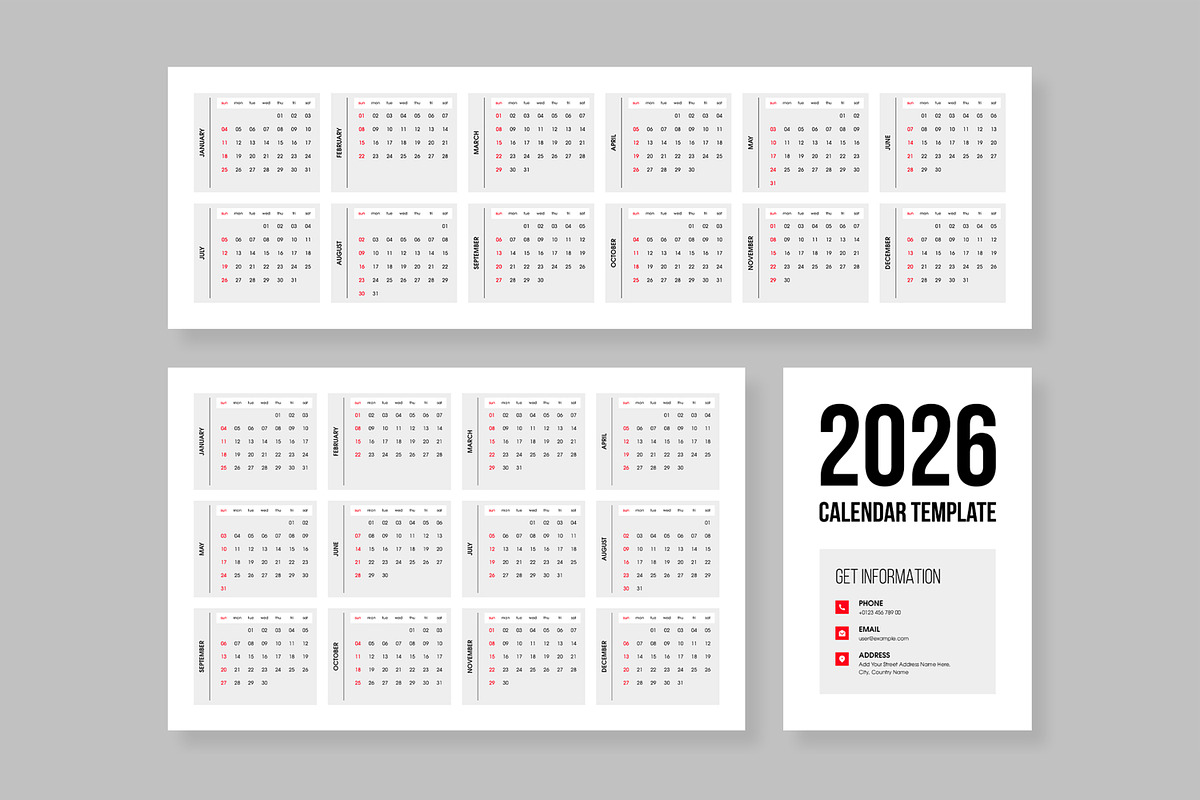 2026 Calendar for Modern Planning, a Stationery Template by MightyDesign (Photo 2 of 6)