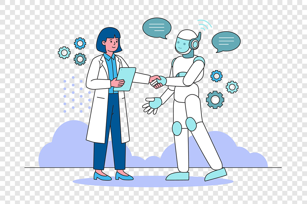 Human & AI Cooperation Illustration, a Technology Illustration by Partikusi Design (Photo 3 of 3)