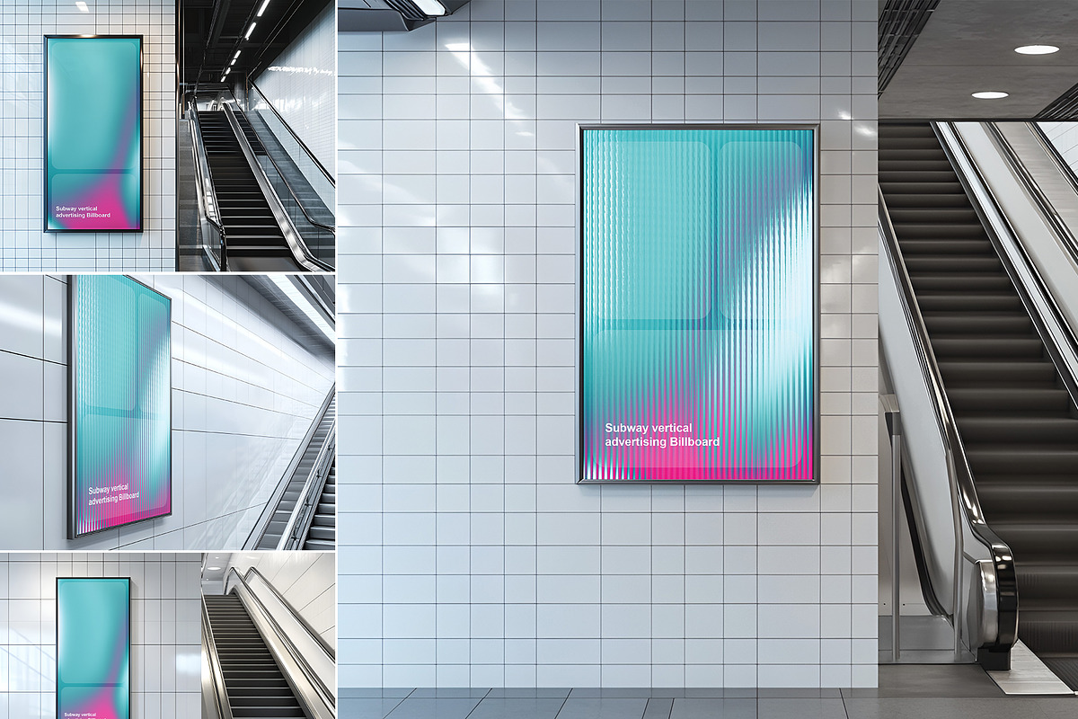 Subway advertising Billboard Mockup, an Advertising Mockup by PixelPiknik (Photo 1 of 6)