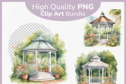 Garden Gazebo PNG Clipart Bundle, a Decorative Illustration by Digital Dreamscaping (Thumbnail 1 of 10)