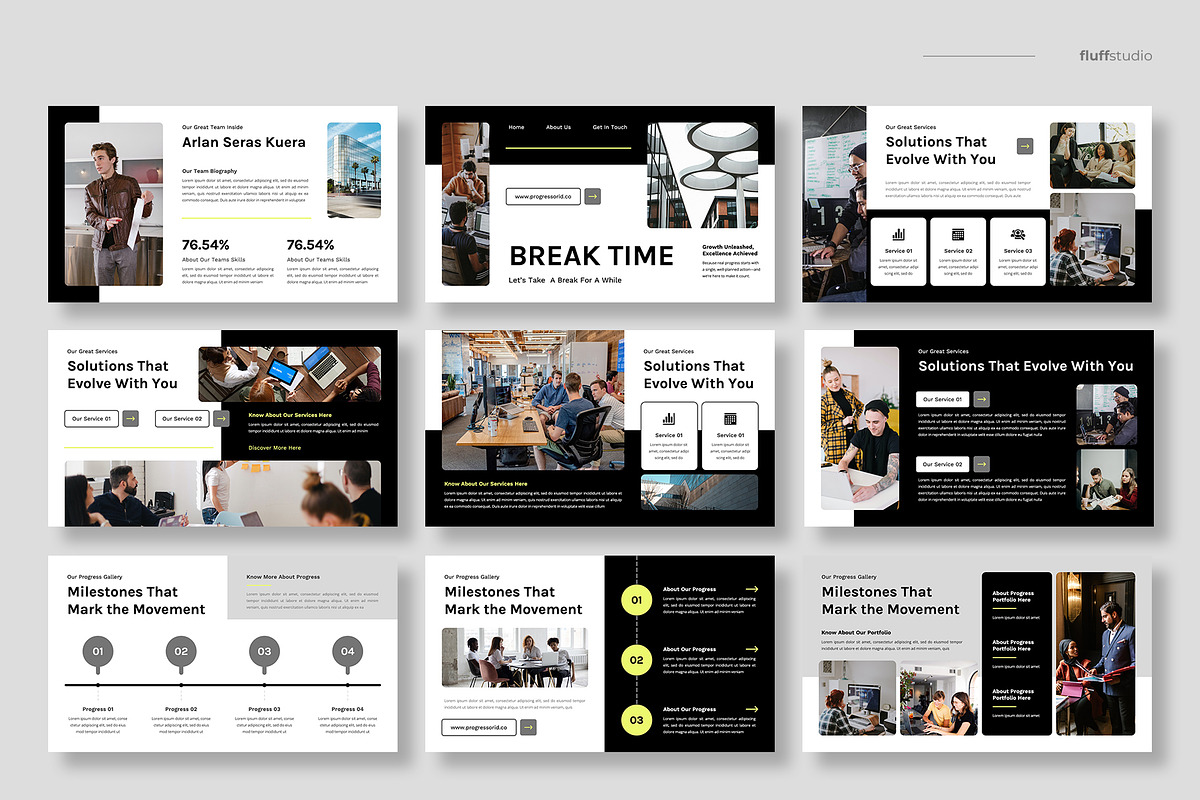 Business Progress Keynote Template, a Presentation Template by fluffstudio (Photo 3 of 4)