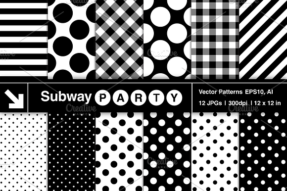 Vector Polka Dots, Stripes & Gingham preview 2