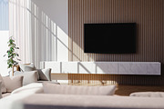 Modern TV Mock Up at Living Room, a Household Mockup by Daniel Megias (Thumbnail 2 of 2)