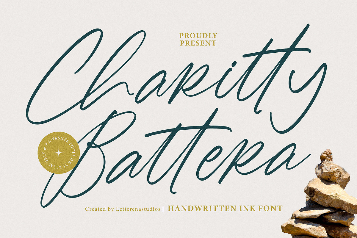 Charitty Battera Handwritten InkFont, a Script Font by Letterena Studios Script (Photo 1 of 15)