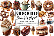 Watercolor Chocolate Heaven Clipart, a Graphic by CitraGraphics (Thumbnail 1 of 4)