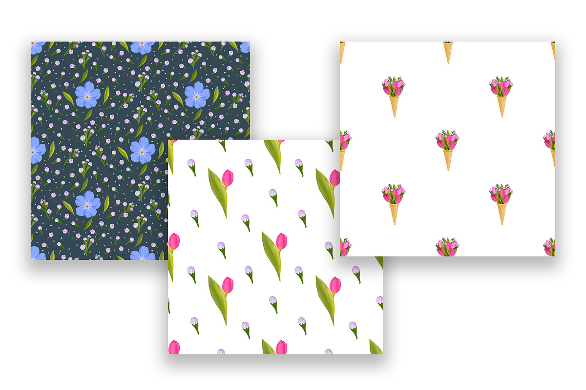 Floral Patterns Floral Digital Paper, a Pattern Graphic by TetianaArt (Photo 3 of 5)