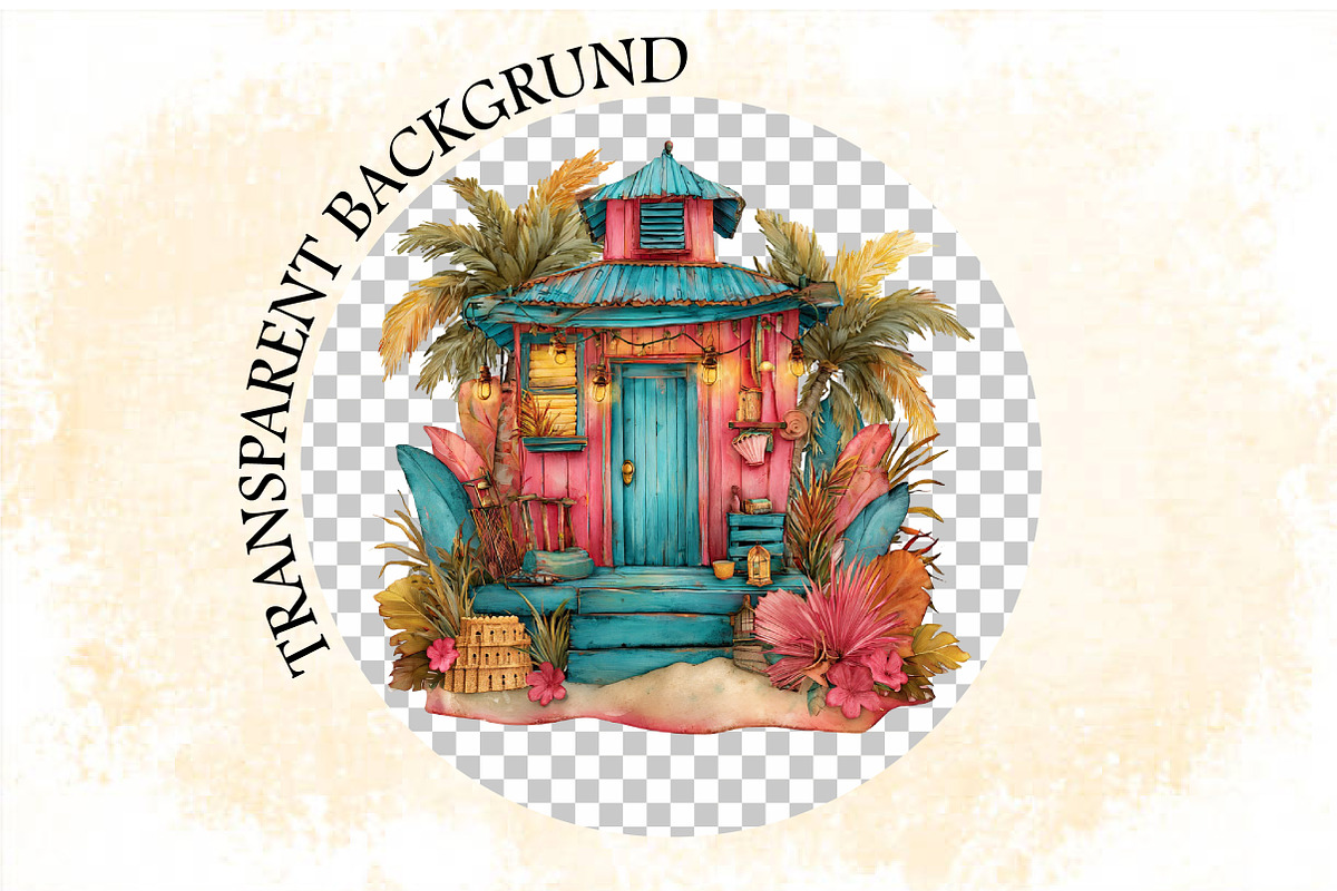 Beach Huts Summer Clipart Bundle., an Illustration by SVGArt (Photo 4 of 9)