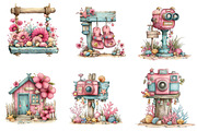 Whimsical Summer Wooden Sing Clipart, an Illustration by CreationArt (Thumbnail 5 of 7)