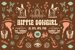 Hippie Cowgirl Graphics