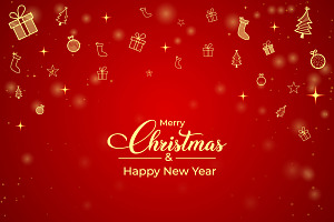 Christmas Banner with Golden Element, a Social Media Template by Iftikhar Alam