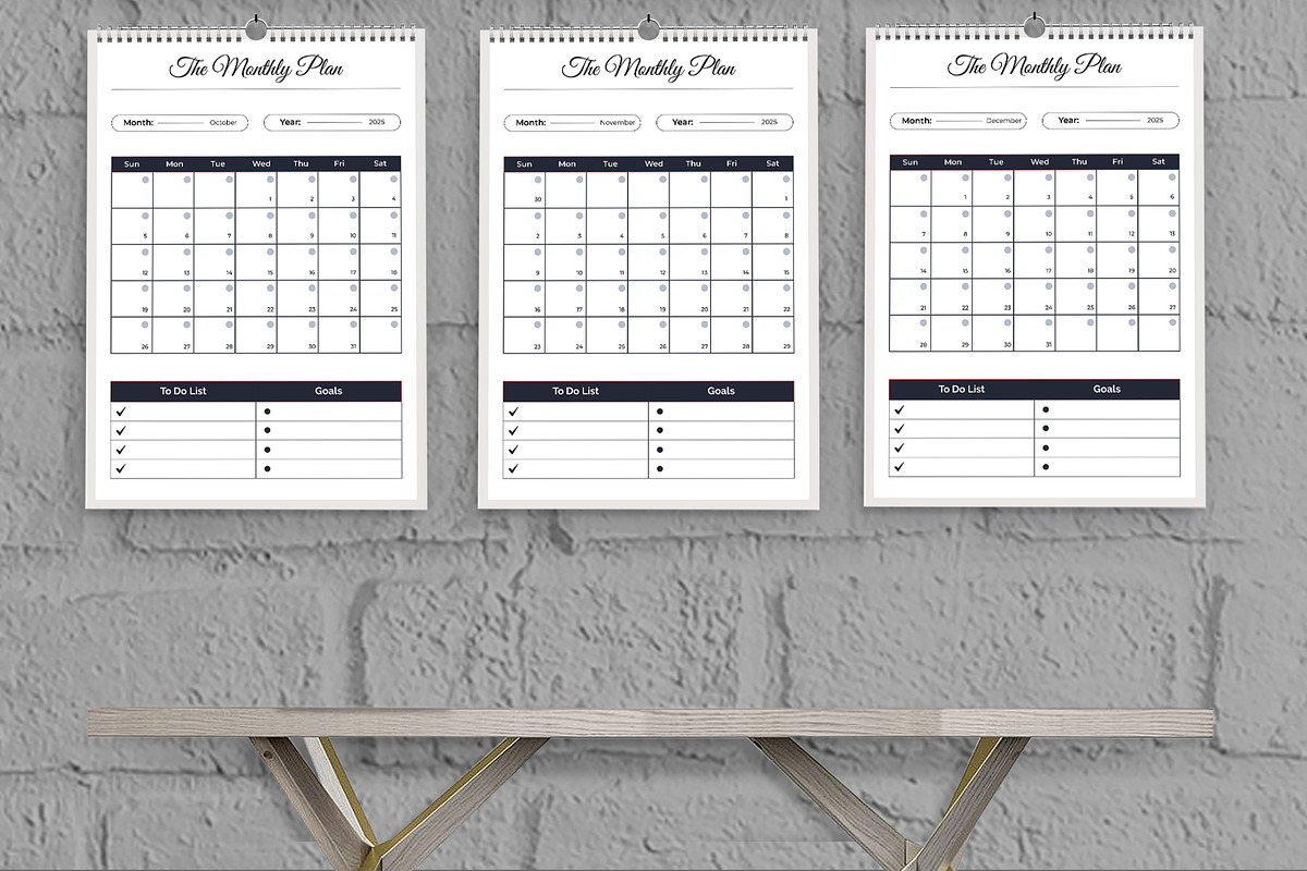 Monthly Planner Template, a Stationery Template by MightyDesign (Photo 3 of 7)
