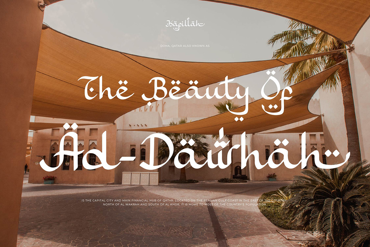 Kafillah | Arabic Style Typeface, a Script Font by Denustudios (Photo 5 of 15)