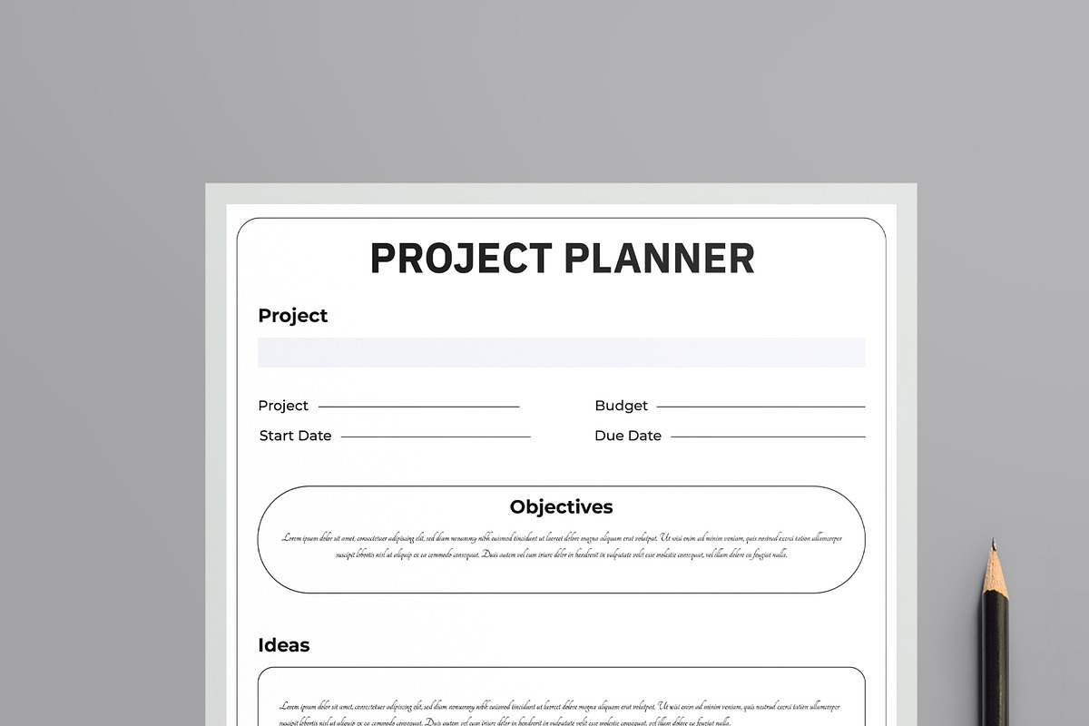 Project Planner Template Design, a Stationery Template by MightyDesign (Photo 2 of 8)
