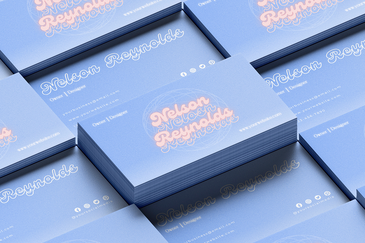 Retro Business Card Template, a Business Card Template by INRASSION (Photo 1 of 6)