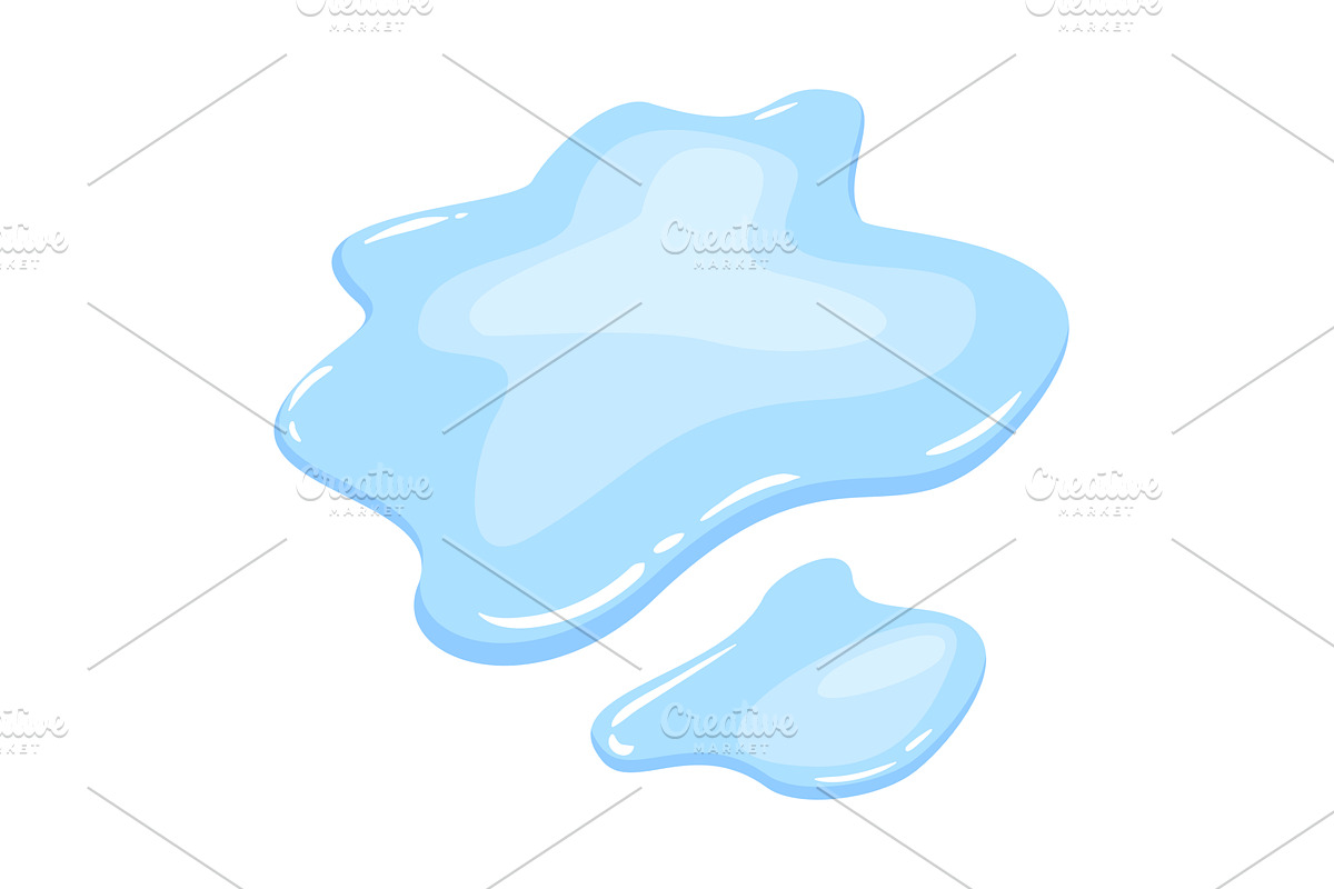 Water spill puddle. Blue, an Illustration by Things for designers
