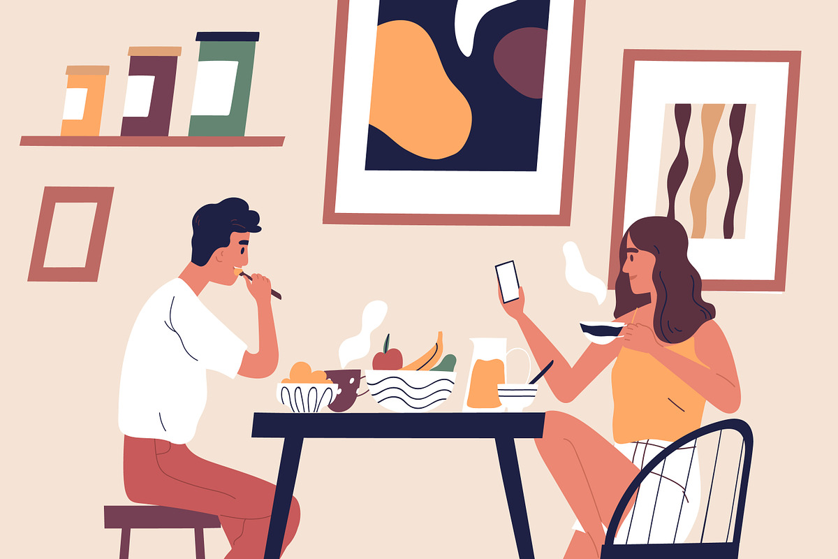 Couple eating breakfast at home, a Food Illustration by Good Studio (Photo 3 of 3)